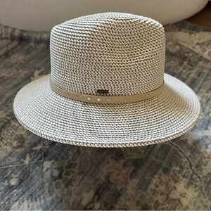 Grey/White Wide Brim Hat